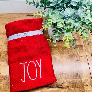 Rae Dunn Red Holiday 'JOY' Kitchen Towel